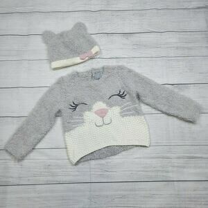 2T T.J. Maxx Fuzzy Kitty Sweater & Hat